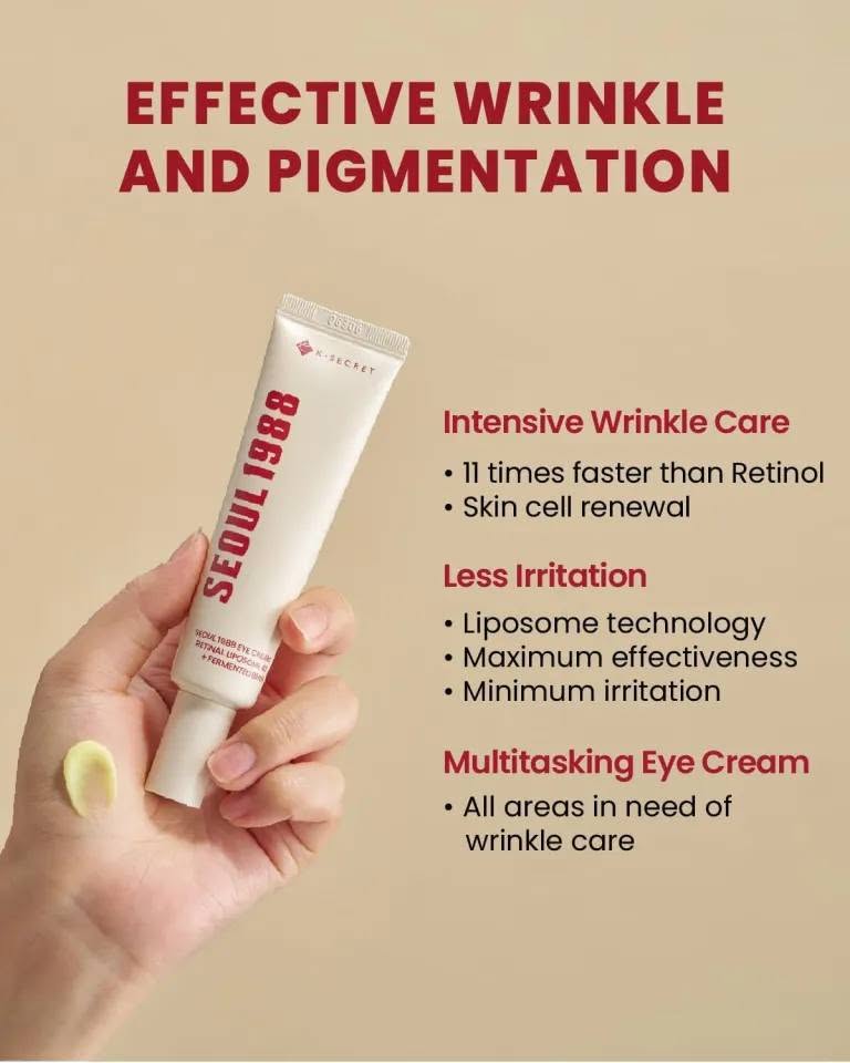 K-Secret Seoul 1988 Eye Cream – Retinal Liposome 4% + Fermented Bean (30ml) - Image 2