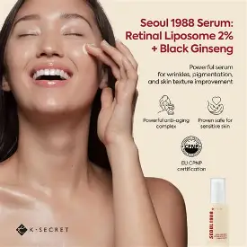 K-SECRET SEOUL 1988 Serum Retinal Liposome 2% + Black Ginseng 30ml – Anti-Aging & Firming Serum - Image 6